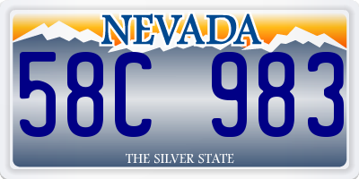 NV license plate 58C983