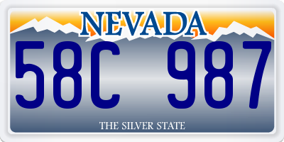 NV license plate 58C987