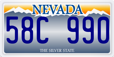 NV license plate 58C990