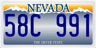 NV license plate 58C991