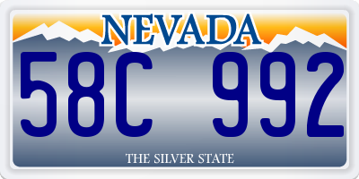 NV license plate 58C992