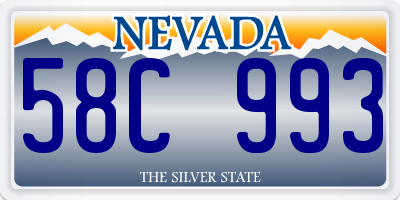 NV license plate 58C993