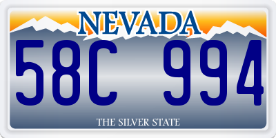 NV license plate 58C994