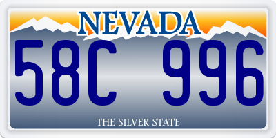 NV license plate 58C996