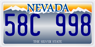 NV license plate 58C998