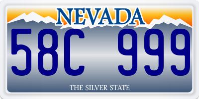 NV license plate 58C999