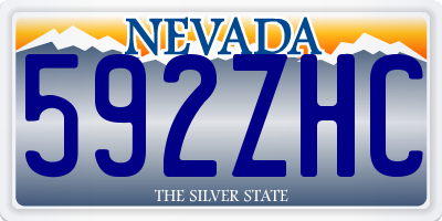 NV license plate 592ZHC