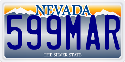 NV license plate 599MAR