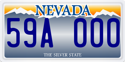 NV license plate 59A000