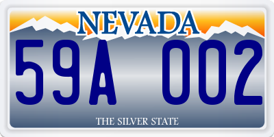 NV license plate 59A002