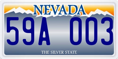 NV license plate 59A003