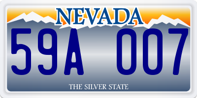 NV license plate 59A007