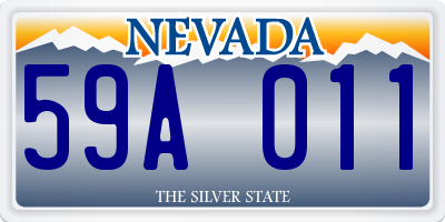 NV license plate 59A011
