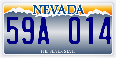 NV license plate 59A014