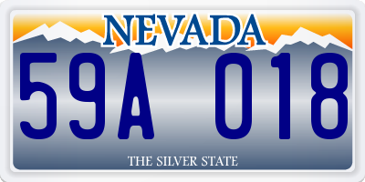 NV license plate 59A018