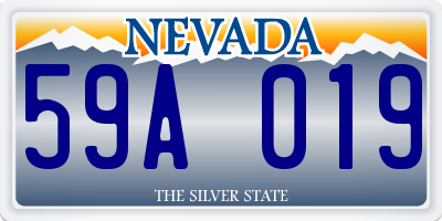 NV license plate 59A019