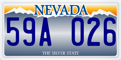 NV license plate 59A026