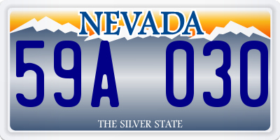 NV license plate 59A030