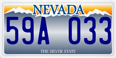 NV license plate 59A033