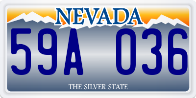 NV license plate 59A036