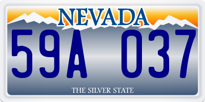 NV license plate 59A037