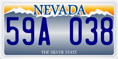 NV license plate 59A038