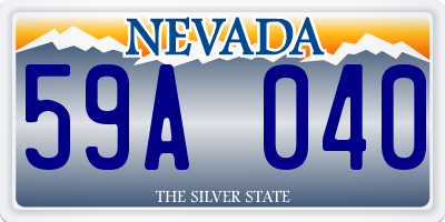 NV license plate 59A040