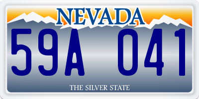 NV license plate 59A041