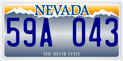 NV license plate 59A043