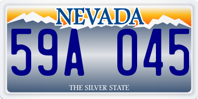 NV license plate 59A045