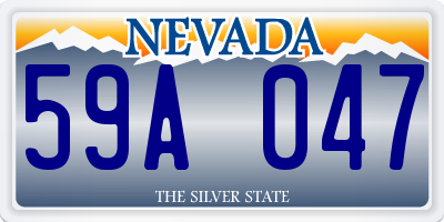 NV license plate 59A047