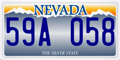 NV license plate 59A058