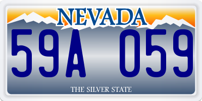 NV license plate 59A059