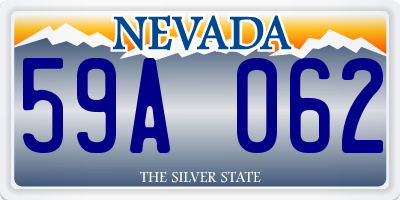 NV license plate 59A062