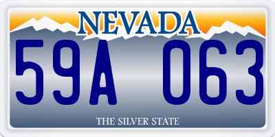 NV license plate 59A063