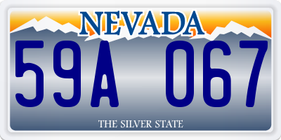 NV license plate 59A067