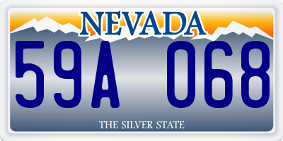 NV license plate 59A068