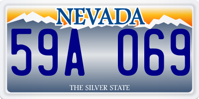 NV license plate 59A069