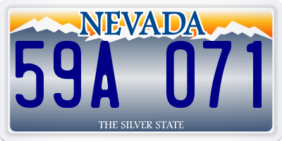 NV license plate 59A071