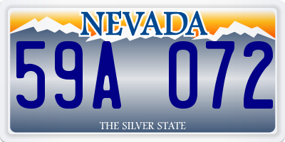 NV license plate 59A072