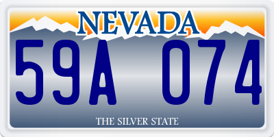 NV license plate 59A074