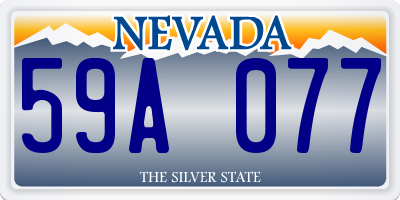 NV license plate 59A077