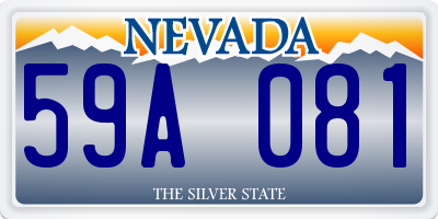 NV license plate 59A081