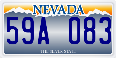 NV license plate 59A083