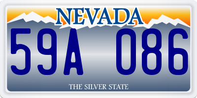 NV license plate 59A086