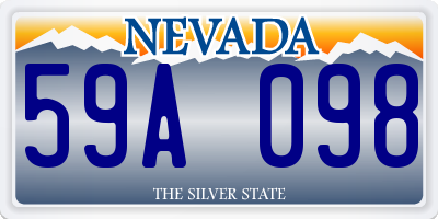 NV license plate 59A098
