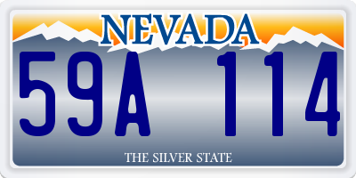 NV license plate 59A114