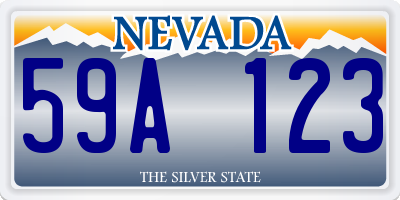 NV license plate 59A123