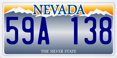 NV license plate 59A138