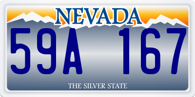 NV license plate 59A167
